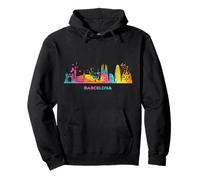 Paisaje urbano colorido de Barcelona Sudadera con Capucha