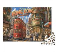 Paisaje Urbano de Hong Kong Puzzle 1000 Piezas, Decoración de Pared