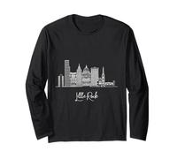 Paisaje urbano de Little Rock Arkansas Skyline US Travel Souvenirs Manga Larga