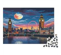 Paisaje Urbano de Londres Rompecabezas 1000 Piezas río Támesis Adultos Niños +14 Años Papel DIY Decoración Familiar Regalo Navidad Acertijos 38x26cm/1000pcs