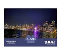 Paisaje Urbano Nocturno Puzzle de 1000 Piezas para Adultos Papel Ambiente Nocturno Relajante Hogar 70x50cm/1000pcs