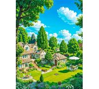Paisaje Verde de la finca Puzle de 2000 Piezas 100x70 cm - Rompecabezas DIY Pintura, Entretenimiento Creativo Adultos Mayores de 14 años Decoración del Hogar