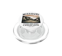 Paisaje Vintage de Missouri con Ríos y Montañas PopSockets PopGrip para MagSafe