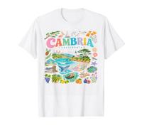 Paisajes costeros de California Diseño de Collage de Naturaleza Camiseta gráfica económica, Hombre, Blanco, M