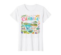 Paisajes costeros de California Diseño de Collage de Naturaleza Camiseta gráfica económica, Mujer, Blanco, XS