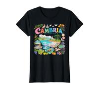 Paisajes costeros de California Diseño de Collage de Naturaleza Camiseta gráfica económica, Mujer, Negro, S