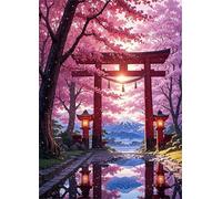 Paisajes de templos japoneses Puzle de 1200 Piezas 75x50 cm - Rompecabezas DIY Pintura, Entretenimiento Creativo Adultos Mayores de 14 años Decoración del Hogar