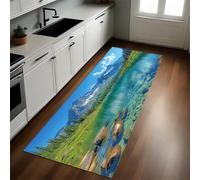 Paisajes Naturales Felpudo Pasillo 50 x 140 cm Montañas y Lagos nevados Antideslizante Alfombra de Corredor Suave para Cocina, Entrada y Decoración del Hogar
