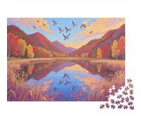 paisajes otoño Puzzles Imposible,desafío para Adultos Aves migratorias del Lago Juego Educativo 1000 Piezas Obra De Arte De Juego De para Adultos Y Niños A Partir De 12 Años 1000pcs (75x50cm)