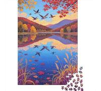paisajes otoño Rompecabezas Imposible,desafío para Adultos Aves migratorias del Lago 1000 Piezas Obra De Arte De Juego De para Adultos, Regalos A Partir De 14 Años 1000pcs (75x50cm