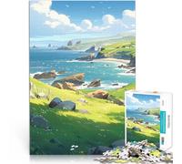 Paisajes primaverales pacíficos Puzzle de 1000 Piezas para Adultos Juguetes educativos de Aprendizaje con póster a Juego y Hoja de Trivia 38x26cm