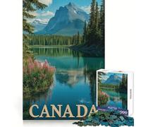 Paisajes Salvajes de Canadá majestuosas montañas y el Lago Mirror Rompecabezas de 1000 Piezas para Adolescentes Ideal para desarrollar el razonamiento,Relajarse y Disfrutar de un Momento de Ocio