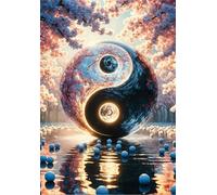 Paisajes Yin Yang - Puzle de 200 Piezas - Rompecabezas DIY Pintura, Entretenimiento Creativo, para Adultos Mayores de 14 años Decoración del Hogar