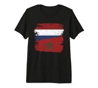 Países Bajos Marruecos Banderas Dos Raíces del Orgul Camiseta Premium