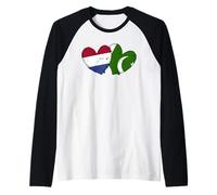 Países Bajos Pakistán Corazón Banderas Cultura Pakistaní Holandesa Camiseta Manga Raglan