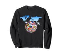 Países Banderas niñas, mapas del Mundo niños, mapas del Mundo niños. Sudadera