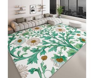 Paisley - Alfombra de 100 x 160 cm, lavable, para salón, estilo rústico, cabaña, botánica y floral, mullida, para dormitorio, de pelo corto, para habitación de niños, sala de juegos, antideslizante