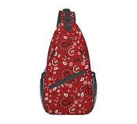 Paisley Bandana Red Sling Backpack Travel Crossbody Casual Chest Shoulder Bag Fashion Fanny Pack