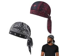 Paisley Cooling Headscarf Cap Set - Breathable Sweat-Wicking Bandana for Men, Motorcycle Helmet Liner Outdoor Sports and Cooling Head Scarf (2ps L)