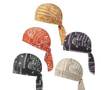 Paisley Cooling Headscarf Cap Set, Elastic Fit Cycling Sports Cap, Breathable Sweat Wicking Bandana Beanie Lightweight Head Wrap (5-3)