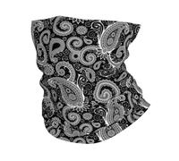 Paisley Vintage Blancos Y Negro Cuello Bufanda 26X30Cm Durable Polainas De Cuello Protección Solar Pasamontañas para Yoga Motocicleta Pesca