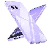 Paitech Glitter Funda para Google Pixel 9A, Protección Completa Lente Cámara, Carcasa TPU Suave Delgada con Acabado Brillante, Antigolpes Caídas Protectora Caso para Pixel 9A, Púrpura