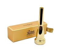 Paititi Boquilla de trompeta, sí bemol, Bach 1C, chapada en oro, tono rico