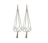 PAITOK Paquete de 2 macetas colgantes, macetas colgantes de macramé, juego de macetas colgantes para plantas al aire libre, interior, balcón, decoración de techo, jardín (105 cm x 2)