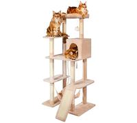 PAITSY - Árbol de gato XL, rascador para gatos, 1 percha, 1 nicho, 1 hamaca, pelota, columnas de sisal, peluche, altura 160 cm, color beige, garantía de 5 años paitsy