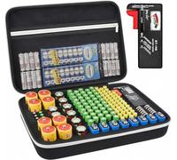 PAIYULE Caja de 140 pilas con probador BT168 de EVA duro
