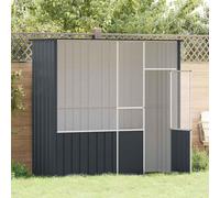 Pajarera antracita 215 x 78 x 200 cm de acero galvanizado con valla soldada y sistema de cierre para pájaros y animales pequeños como conejos, patos, gallinas y gansos