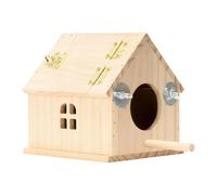 Pajarera - Caja nido para periquitos, nido de madera para mascotas, caja de apareamiento para periquitos y | para tórtolas, cacatúas, pinzones, canarios, cacatúas, cacatúas, jaula exterior
