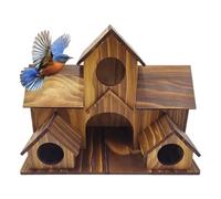 Pajarera - Caseta de madera para pájaros de 7,87 x 5,91 x 5,12 pulgadas, casa de madera para mascotas al aire libre, caja nido para pájaros de jardín, uso para la decoración de patio, balcón, césped y