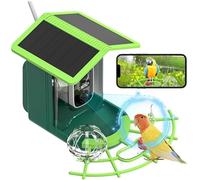 Pajarera con cámara solar para exteriores, 4 K, mini casa de pájaros, resistente a la intemperie IP65, seguimiento de IA contra ardillas, regalo inalámbrico para observación de aves en