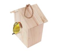 Pajarera de Madera - de observación con Ventana Transparente para niños y Adultos, caseta de Madera Natural con ventosas Resistentes, protección para pájaros Resistente a la Intemperie para Patio