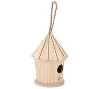 Pajarera de Madera Redonda para Manualidades, 14x10x10cm, Niños y | Actividad creativa de bricolaje, madera ligera de Paulownia, fomenta el cuidado de aves en jardín o balcón