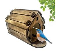 Pajareras Al Aire Libre - Construcción Natural De Escondite Colgante De Madera Hábitat, Hábitat De Nidos Resistente A La Humanidad, Estructura De Observación Jardín | Pájaro Descanso Para Patio Patio