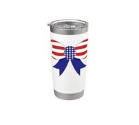 Pajarita coqueta bandera americana 4 de julio patriótica de Estados Unidos Vaso térmico de acero inoxidable de doble pared