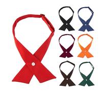 Pajarita cruzada para mujer, uniforme de colegiala japonesa, corbatín ajustable con botón, accesorios preatados