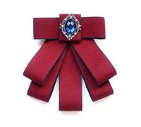 Pajarita de cinta de moda para broche de cristal, boda de lujo, pajarita ajustable, fiesta formal, corbata hecha a mano, broche de gato para mujeres, talla única, como se describe