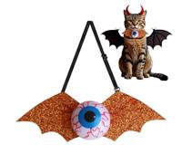 Pajarita de gato - Pajarita de gato con diseño de globo ocular brillante de Halloween | Corbata de accesorios para fotos para cosplay, grande, mediano, pequeño, todas las razas, gatito, cachorro