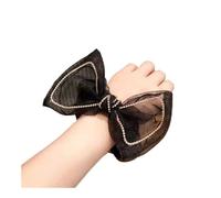 Pajarita de mariposa para el intestino grande, círculo para el pelo de hada, color puro, cabeza de moño, cola de caballo femenina (A-127-negro)