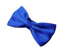 Pajarita para hombre para fiesta de boda - Pajarita de esmoquin ajustable de color sólido Pajaritas formales pre atadas de seda elegante (Azul real)