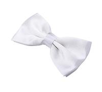 Pajarita para hombre para fiesta de boda - Pajarita de esmoquin ajustable de color sólido Pajaritas formales pre atadas de seda elegante (Blanco)