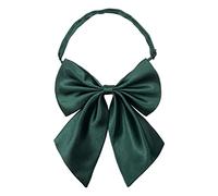 Pajarita para mujeres y adolescentes, elegante pajarita de satén para uniformes escolares, graduación o accesorio de camiseta, W-B1, Verde esmeralda