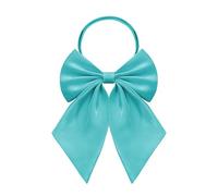 Pajarita para mujeres y adolescentes, elegante pajarita de satén para uniformes escolares, graduación o accesorio de camiseta, W-B1, Azul verdoso