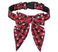 Pajarita para Perro Collares de algodón con Lazo Copo Nieve for Perros, Accesorios for Gatos y Cachorros, Collar for pequeños Grandes(Color 2,S)