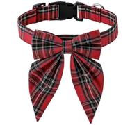 Pajarita para Perro Collares de algodón con Lazo Copo Nieve for Perros, Accesorios for Gatos y Cachorros, Collar for pequeños Grandes(Color 4,L)