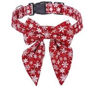 Pajarita para Perro Collares de algodón con Lazo Copo Nieve for Perros, Accesorios for Gatos y Cachorros, Collar for pequeños Grandes(Color 5,M)