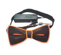 Pajarita que brilla en la oscuridad, pajarita LED ajustable, divertida pajarita LED de neón, accesorios de neón con luz novedosa para fiestas brillantes, Halloween, festivales de música, Naranja 1